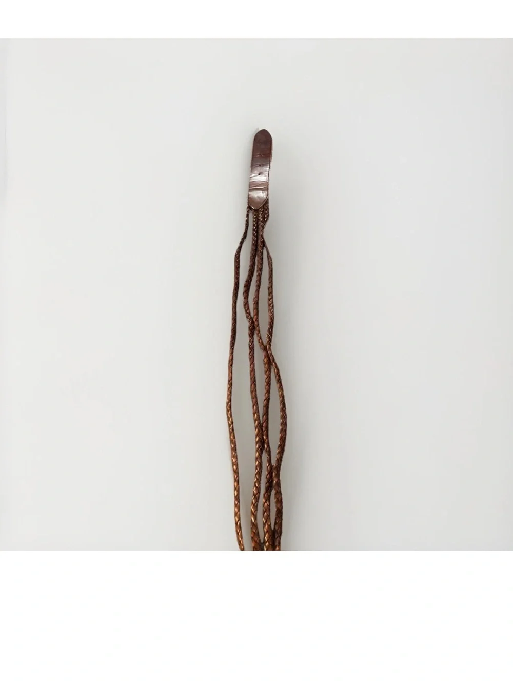 Vintage Brown Leather Belt Loop with Floral Concho